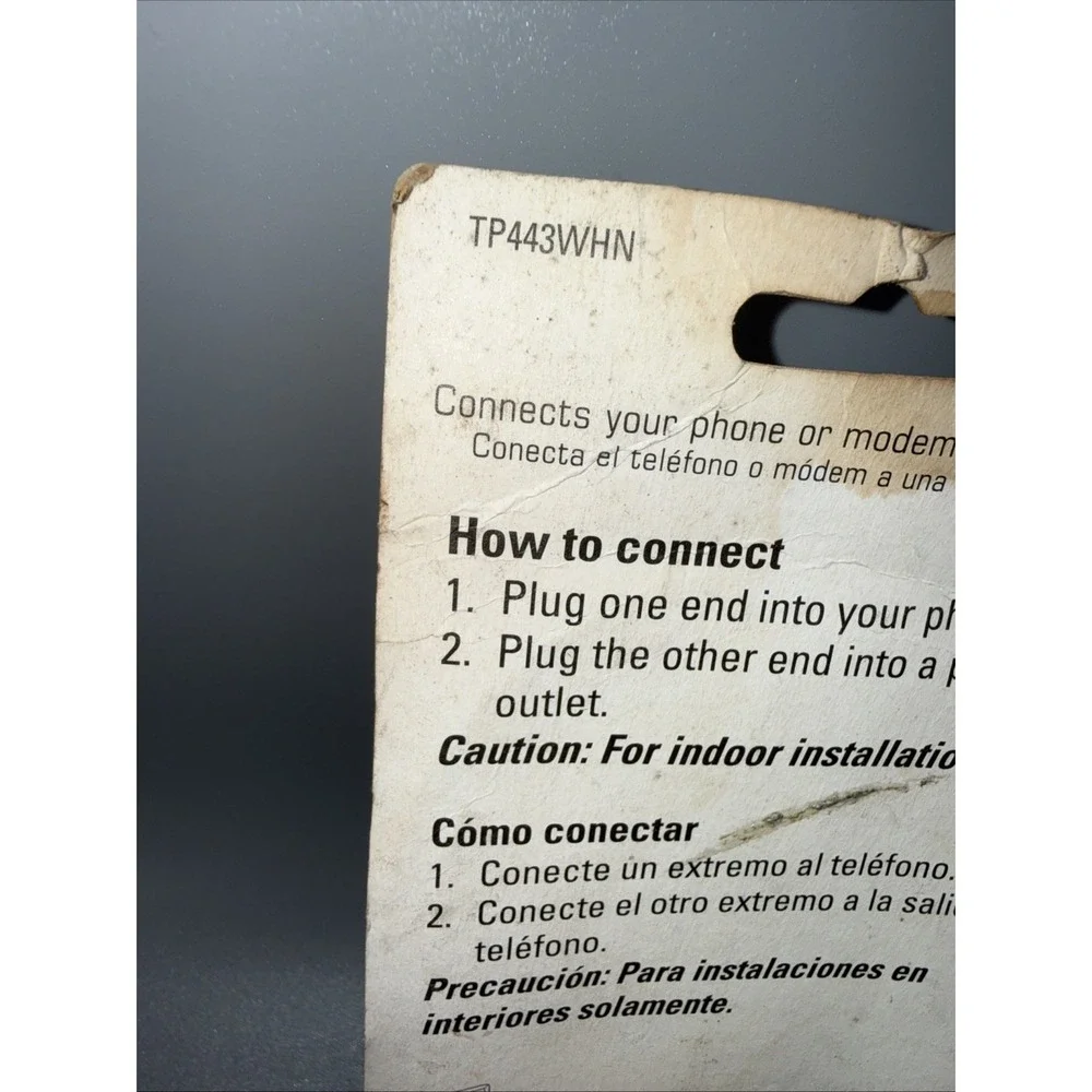 RCA - 50 Ft Phone Line Cord (White) TP443WHN - NEW & Sealed Package Has Damage